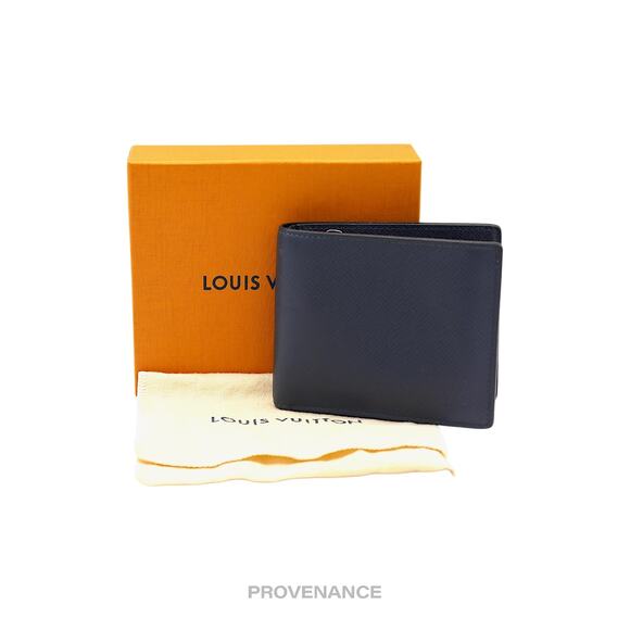 🔴 Louis Vuitton Amerigo Wallet - Navy Blue Taiga Leather - Picture 1 of 12